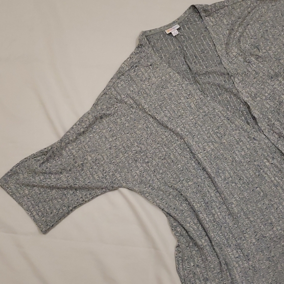 LuLaRoe Heathered Knit Cardigan Blue Grey Women's Large L - Picture 4 of 11